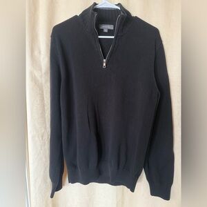 Merona Sweater, Men’s Size Medium Navy Blue Quarter Zipper Pullover Sweater